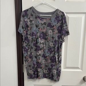 Torrid Purple and Gray Relaxed Short Sleeve Tee